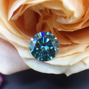 9mm Round Blue Loose Moissanite