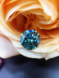 9mm Round Blue Loose Moissanite