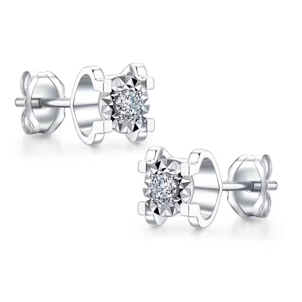 18K White Gold Moissanite StudEarrings