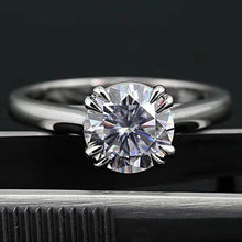 将图片加载到图库查看器，18K White Gold 2CT Round Moissanite Ring