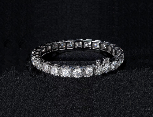 18K White Gold Moissanite Tenis Bracelet