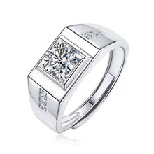 Load image into Gallery viewer, 18K White Gold Moissanite Men Ring