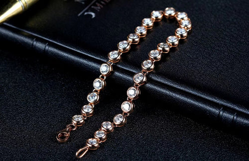 18K Rose Gold Tenis Moissanite Bracelet